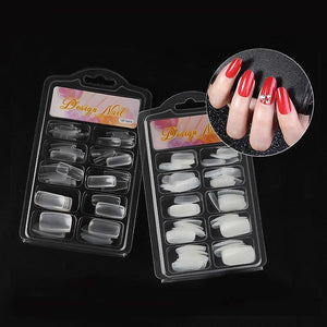 100Pcs/Set Full/Half/French Nail Tips False Nails Clear/Natural Fake Nails Art Tips Flat Shape Manicure False Nails