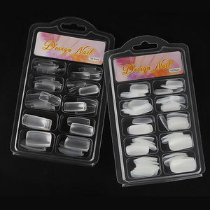 100Pcs/Set Full/Half/French Nail Tips False Nails Clear/Natural Fake Nails Art Tips Flat Shape Manicure False Nails