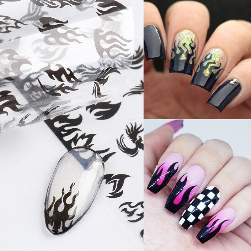 10Pcs/Pack Black Butterfly Panda Lace Art Decoration Water Transfer Sticker Decals Nail Accessories