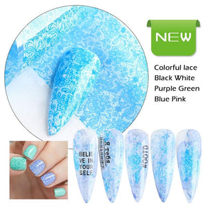 10Pcs/Pack Butterfly Floral Water Sexy Lace Wave Art Decoration Water Transfer Sticker Decals Nail Accessories