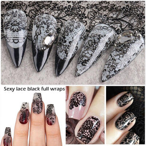 10Pcs/Pack Butterfly Floral Water Sexy Lace Wave Art Decoration Water Transfer Sticker Decals Nail Accessories
