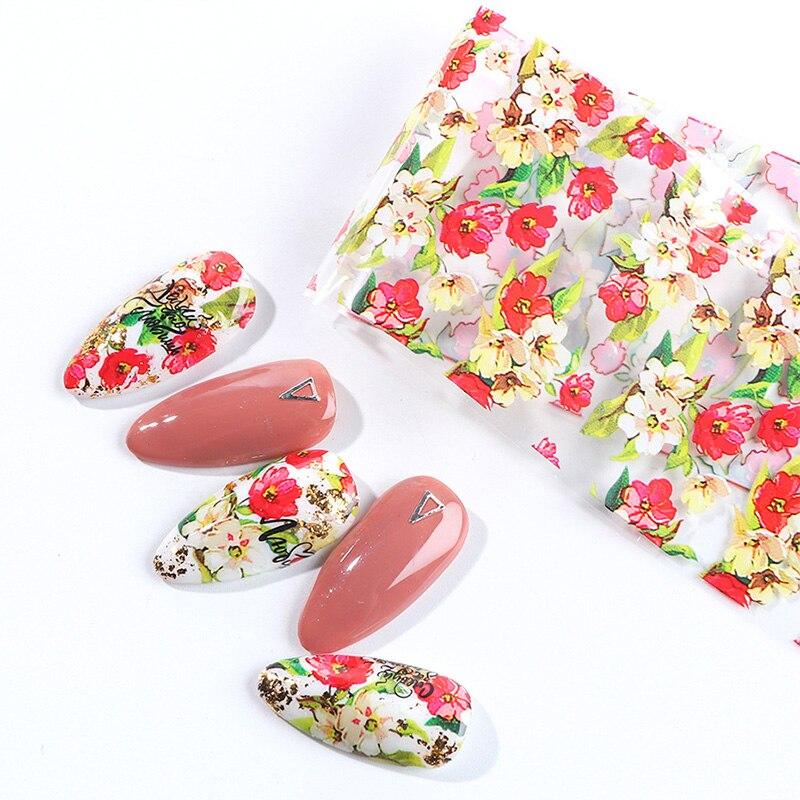 10Pcs/Pack Nail Art Decorative Stickers Leaf Floral Rose Lace Water Transfer Sticker Decals Nail Accessories