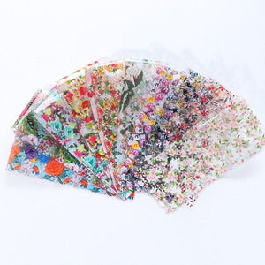 10Pcs/Pack Nail Art Decorative Stickers Leaf Floral Rose Lace Water Transfer Sticker Decals Nail Accessories