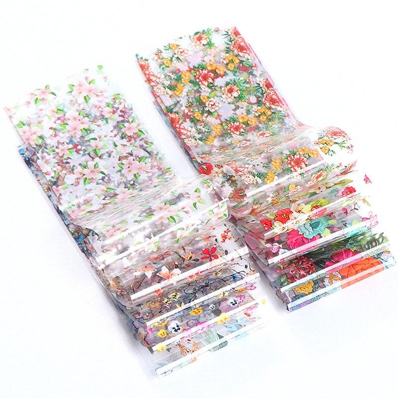 10Pcs/Pack Nail Art Decorative Stickers Leaf Floral Rose Lace Water Transfer Sticker Decals Nail Accessories