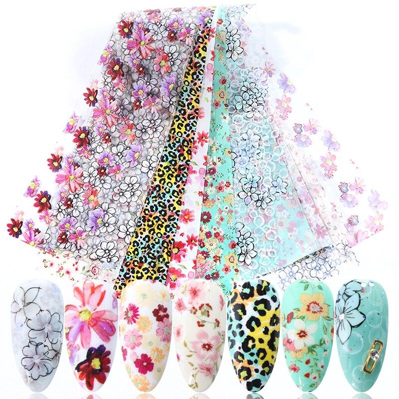 10Pcs/Pack Nail Art Decorative Stickers Popular Floral Watercolor Flowers Water Transfer Sticker Decals Nail Accessories