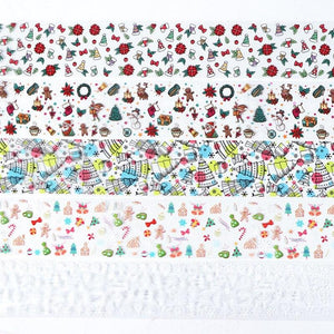10Pcs/Pack Nail Art Decorative Stickers Santa Claus Sock Candy Tree Designs Transfer Sticker Decals Nail Accessories