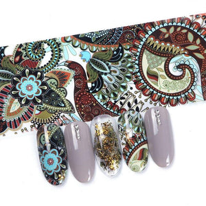 10Pcs/Pack Nail Art Decorative Stickers Totem Folk-custom Water Transfer Sticker Decals Nail Accessories