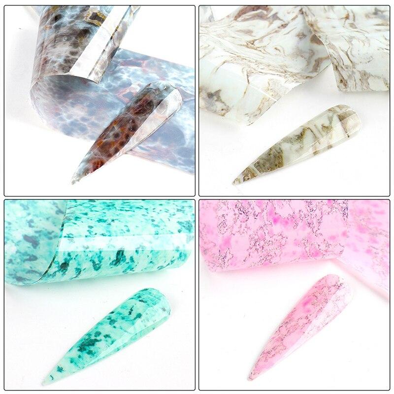 10Pcs/Pack Nail Art Marble Decorative Stickers Water Transfer Sticker Decals Nail Accessories