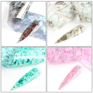 10Pcs/Pack Nail Art Marble Decorative Stickers Water Transfer Sticker Decals Nail Accessories