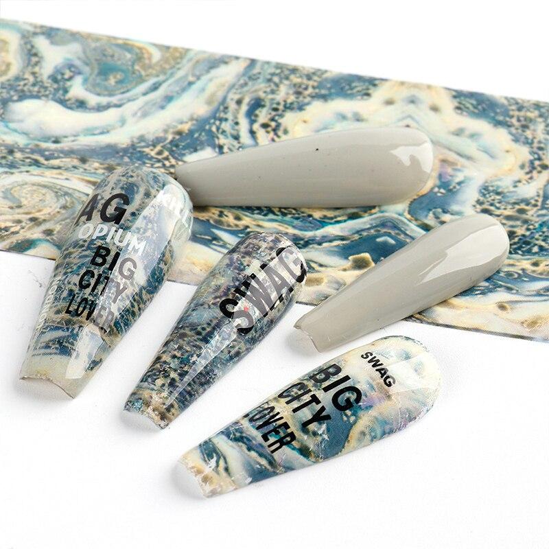 10Pcs/Pack Nail Art Marble Decorative Stickers Water Transfer Sticker Decals Nail Accessories