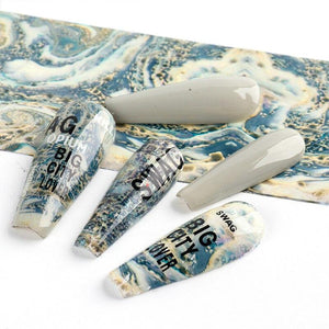 10Pcs/Pack Nail Art Marble Decorative Stickers Water Transfer Sticker Decals Nail Accessories