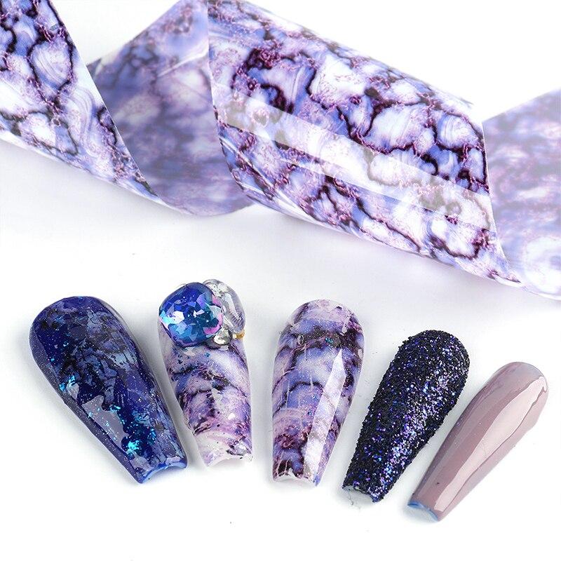 10Pcs/Pack Nail Art Marble Decorative Stickers Water Transfer Sticker Decals Nail Accessories