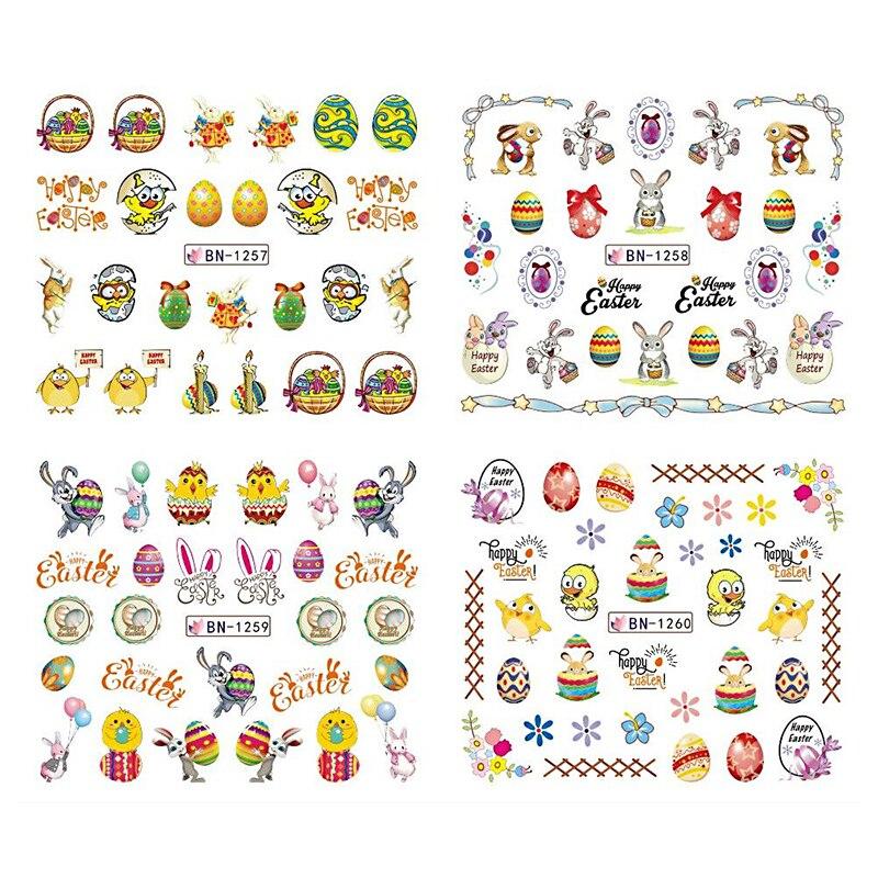 12Pcs/Set Cute Animals Chick Nail Art Decoration Water Transfer Sticker Decals Nail Accessories