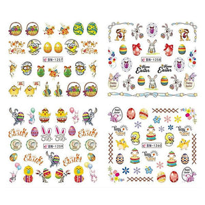 12Pcs/Set Cute Animals Chick Nail Art Decoration Water Transfer Sticker Decals Nail Accessories