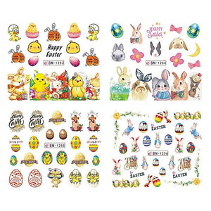 12Pcs/Set Cute Animals Chick Nail Art Decoration Water Transfer Sticker Decals Nail Accessories