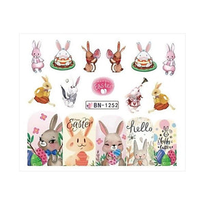 12Pcs/Set Cute Animals Chick Nail Art Decoration Water Transfer Sticker Decals Nail Accessories