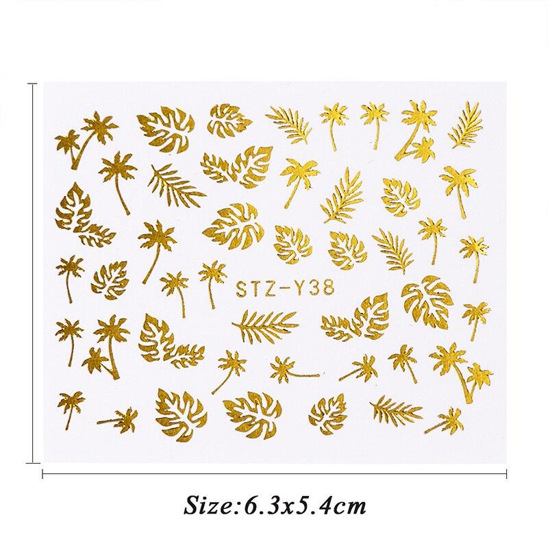 16Pcs/Set Bronzing Butterfly Tie Nail Art Decoration Water Transfer Sticker Decals Nail Accessories