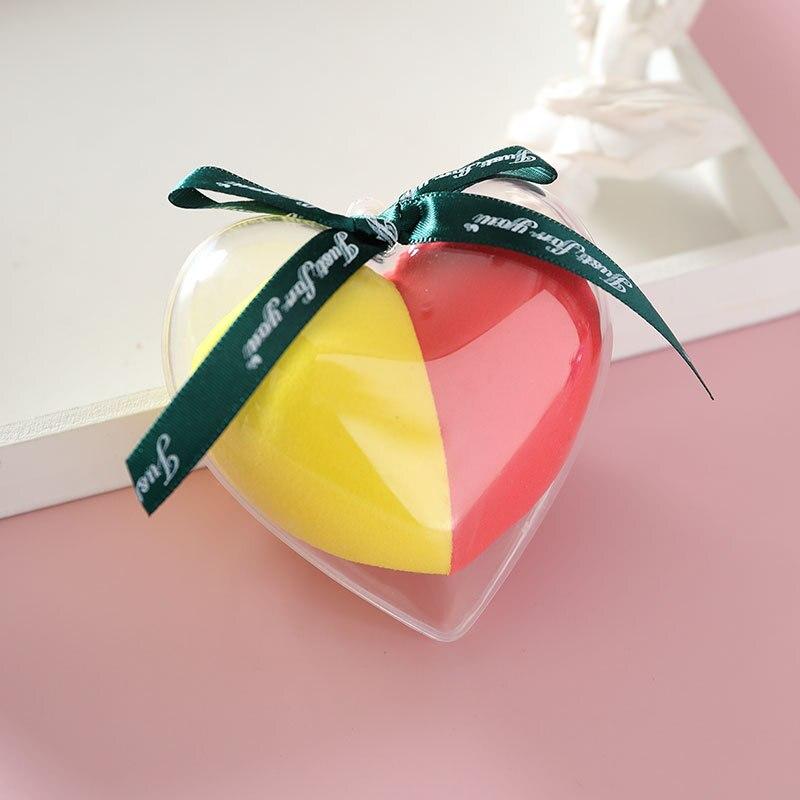 2pcs/set Makeup Sponge Heart-Shape Box Non-Latex Material Cosmetic Puff Powder Foundation Use Beauty Make Up Tools