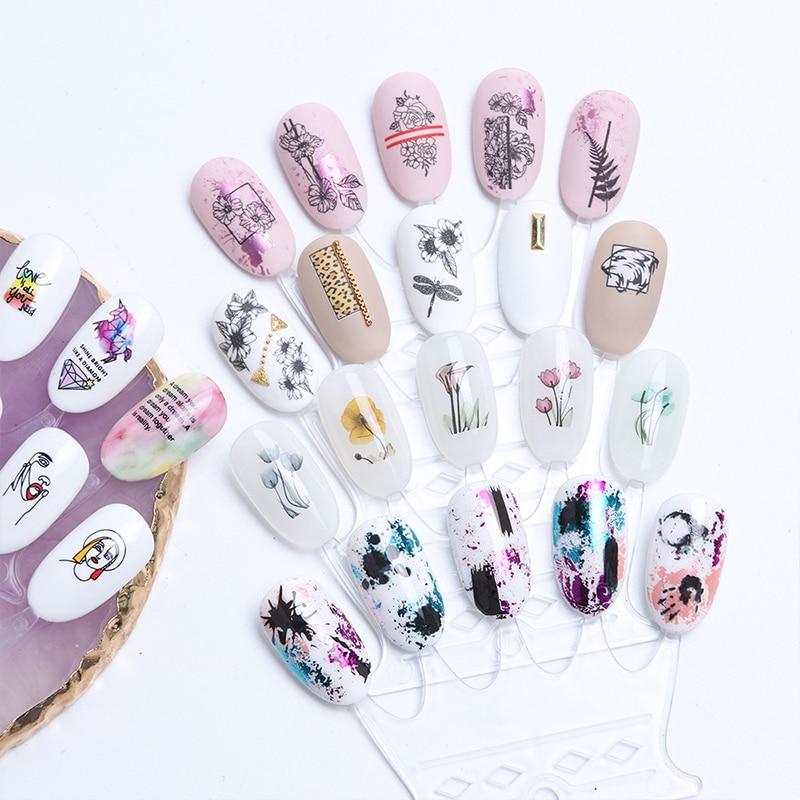 36Pcs/Pack Abstract Line Animal Nail Art Decoration Water Transfer Sticker Decals Nail Accessories