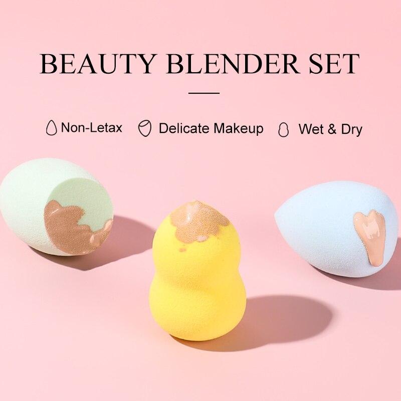 3Pcs/Set Beauty Make Up Sponge Face Foundation Powder Cream Blending Sponges Puff Soft Cosmetic Tools Make Up Accessories