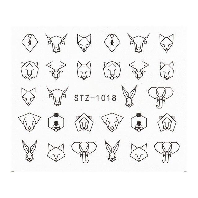 8Pcs/Pack Classic Human Face Black Line Art Decoration Water Transfer Sticker Decals Nail Accessories