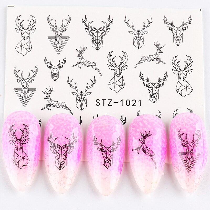 8Pcs/Pack Classic Human Face Black Line Art Decoration Water Transfer Sticker Decals Nail Accessories