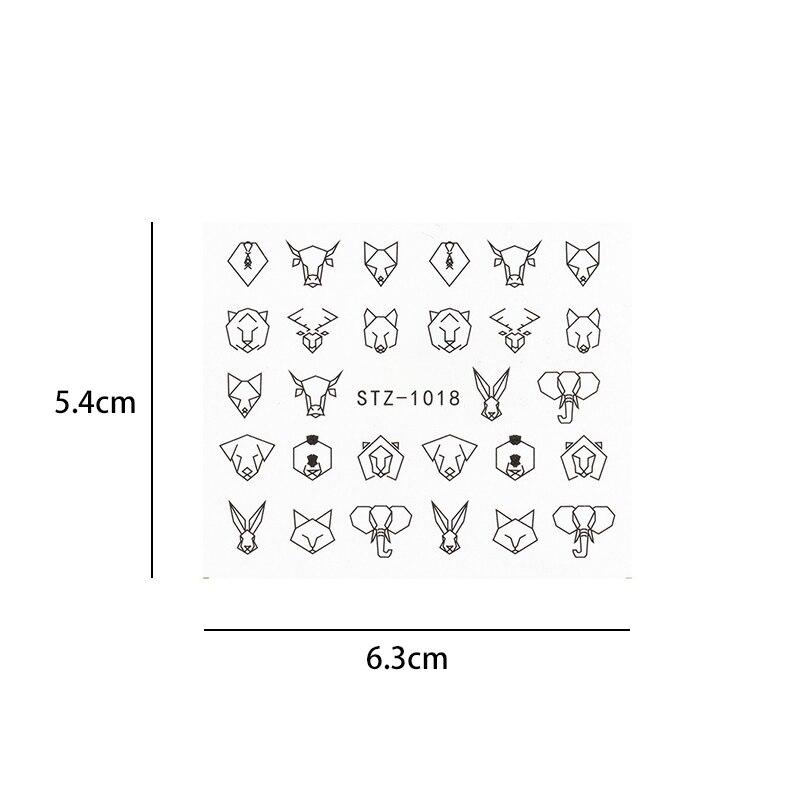 8Pcs/Pack Classic Human Face Black Line Art Decoration Water Transfer Sticker Decals Nail Accessories
