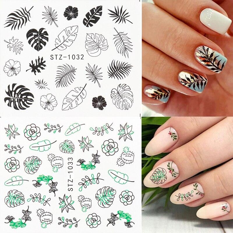 8Pcs/Pack Classic Human Face Black Line Art Decoration Water Transfer Sticker Decals Nail Accessories