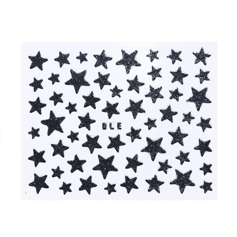 9Pcs/Pack 3D Laser Star Glitter Effect Nail Art Decoration Water Transfer Sticker Decals Nail Accessories