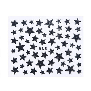 9Pcs/Pack 3D Laser Star Glitter Effect Nail Art Decoration Water Transfer Sticker Decals Nail Accessories