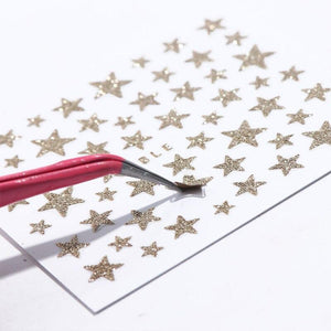 9Pcs/Pack 3D Laser Star Glitter Effect Nail Art Decoration Water Transfer Sticker Decals Nail Accessories