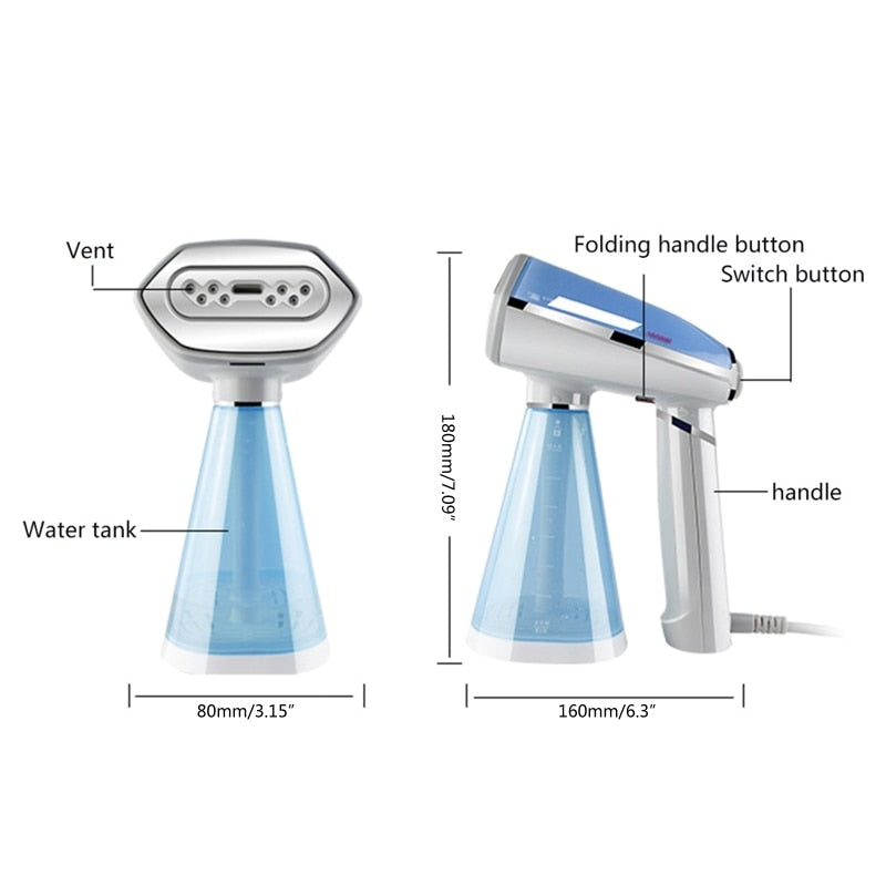 Folding Handheld Ironing Machine 1600W Mini Garment Clothes Steamer Household Travel Portable Electric Iron