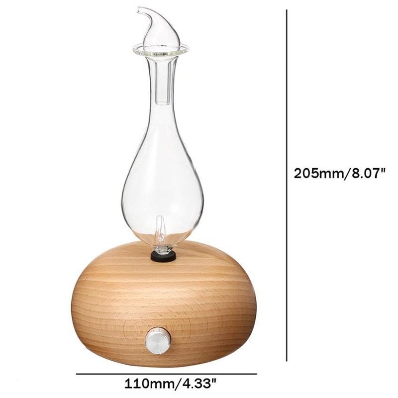 Wooden Glass Aromatherapy Pure Essential Oils Diffuser Air Nebulizer Humidifier Household Humidifier Air Conditioning Appliance